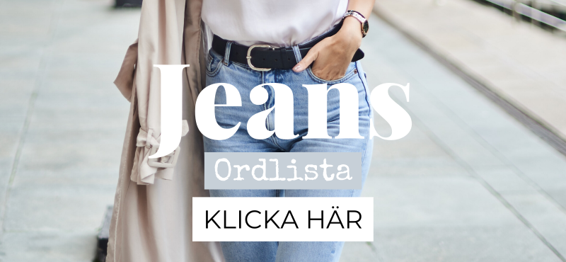 jeans denim ordlista